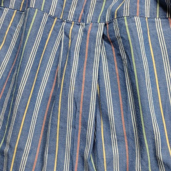 Sarah Bentley Vintage Striped Pearl Button Pleated Back Sleeveless Top - Picture 13 of 15